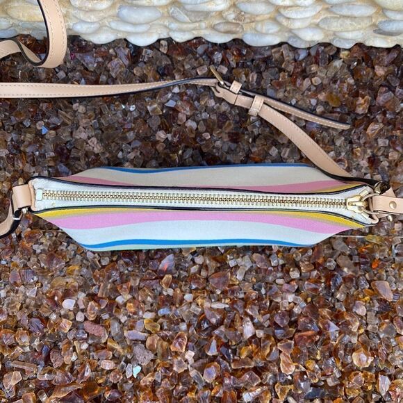 KATE SPADE Dune Striped Millie Grove Street Crossbody Bag Leather Multicolor EUC - Picture 8 of 16